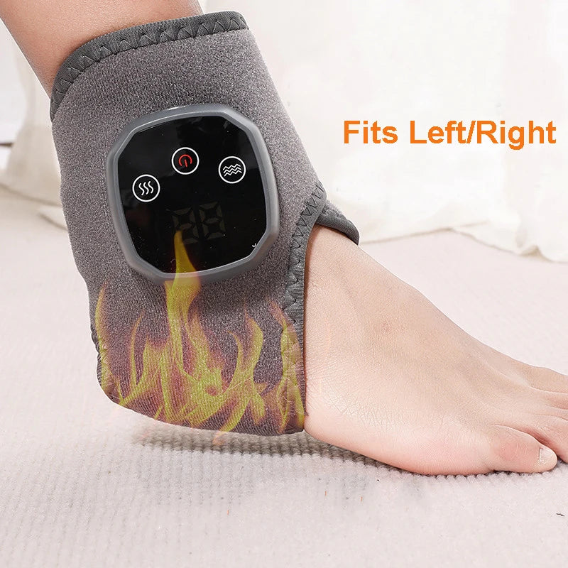 Electric Foot Massager Vibration Relaxation Ankle Massager Warm Hot Compress Ankle Brace Joint Sprain Support Ankle Protection