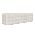 All Covered Velvet Upholstered Ottoman, Rectangular Footstool Bedroom Footstool No Assembly Required Elegant and Luxurious White