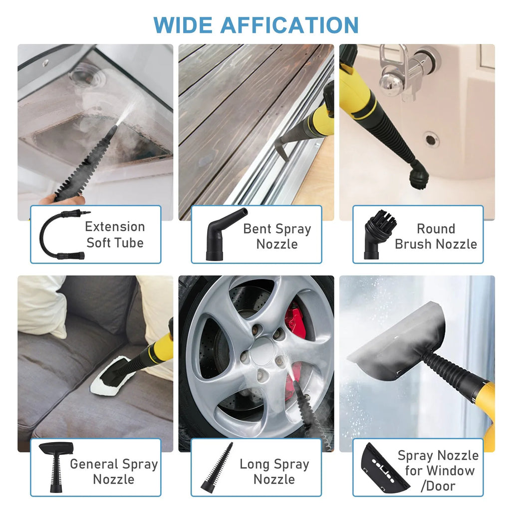 Handheld Steam Cleaner, Pressurized Multi-Surface Natural Steam Cleaner with 10 pcs Accessories, Steam Cleaner for Home