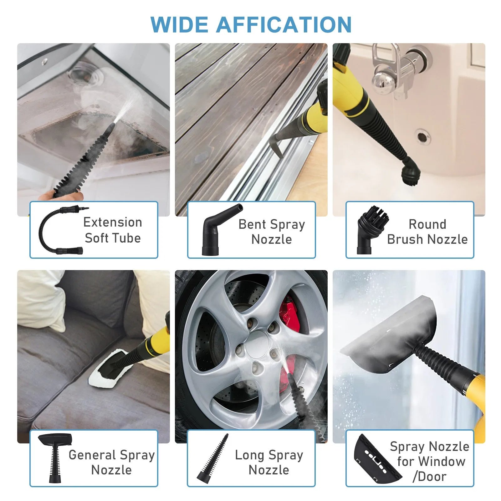 Handheld Steam Cleaner, Pressurized Multi-Surface Natural Steam Cleaner with 10 pcs Accessories, Steam Cleaner for Home