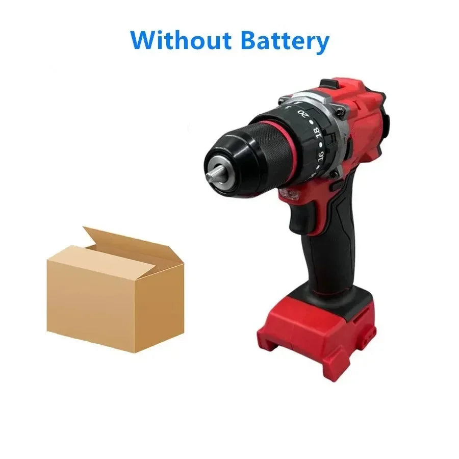 For Milwaukee 18V Battery Brushless Electric Drill 20+3 Torque Cordless Impact Drill Hammer Multifunctional Power Tools
