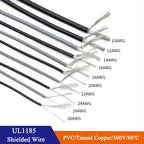 5/10/20M UL1185 PVC Shielded Wire 28 26 24 22 20 18 16 14 12 10 AWG Channel Audio Single Core Electronic Copper Shielding Wires