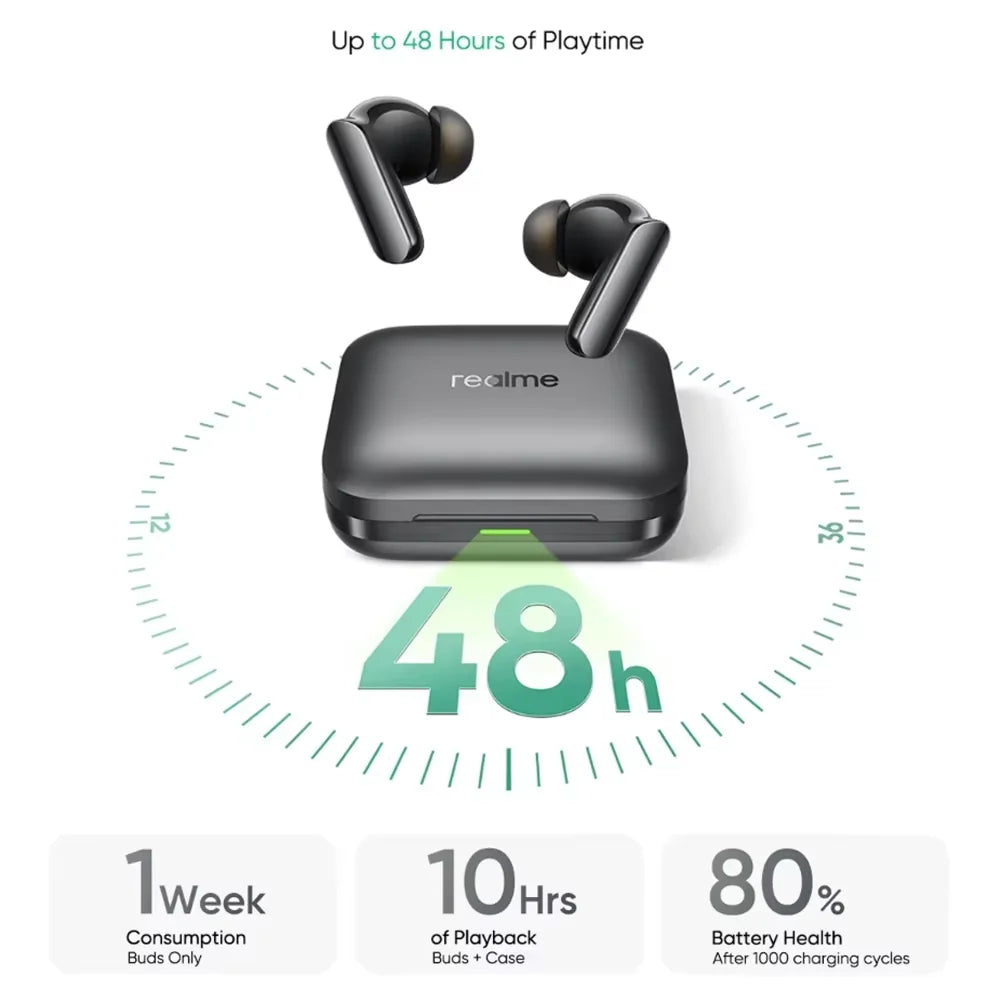 Global Version realme Buds Air 7 Pro Earphone 53dB Real-time Noise Cancellation 11+6mm Dual-DAC Driver Al Live Translator