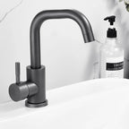 Suguword Bathroom Basin Faucet Stainless Steel Hot Cold Wash Mixer Crane Tap Rotation Sink Faucets Single Handle