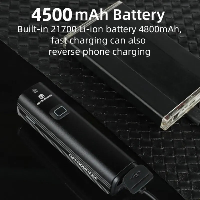 OFFBONDAGE 1000LM Bike Headlight – USB Rechargeable, Power Bank, Waterproof, MTB & Road Handlebar Light