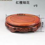 High Quality Miniature Wooden Round Base Figurines Vase Flower Pot Sorting Table Display Stand Tea Sets Pedestal Plant Shelves