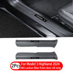 1- 8 Pcs For Tesla Model 3 Highland 2024 ABS Front Rear Door Sill Protector Threshold Strip Anti-kick Guard Panel Waterproof Pad