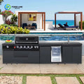 Customized Outdoor Kitchen Garden Outdoor Furniture Set Stainless Steel Outdoor Kitchen Bbq Island with Built-in Gtill & Sink