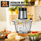 2L Electric Food Chopper - 2-Speed Vegetable Cutter, Meat Grinder & Blender, Compact Kitchen Processor