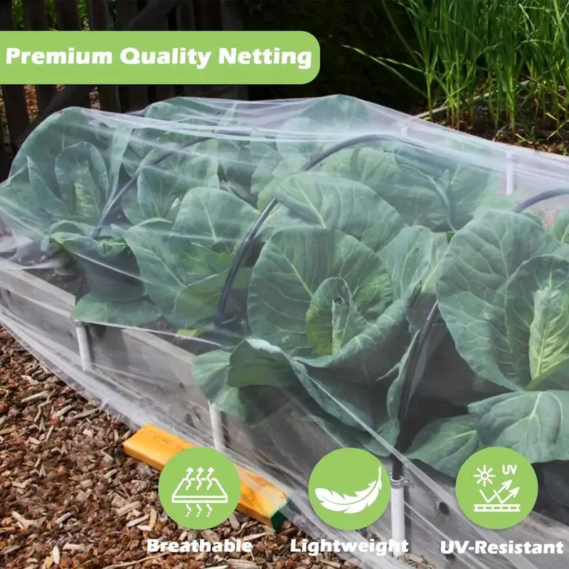 White 60 Meshs Garden Insect Protection Net for Plant Vegetables Fruit Care Cover Flowers Tiny Pests Control Anti-Bird Supplies