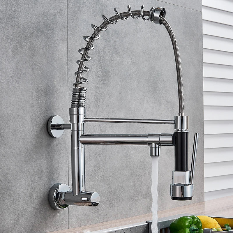 Only Cold Water  In-Wall Spring Kitchen Faucet Hand-Held Nozzle Kitchen Faucet Balcony Basin 360 Degree Rotating Kitchen Tap