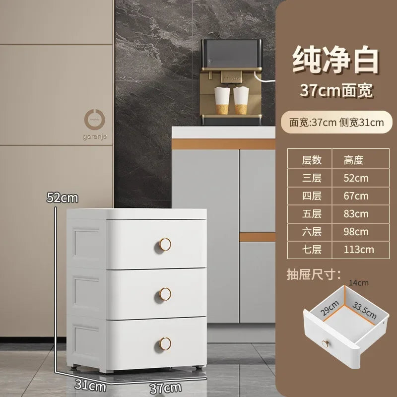Modern Plastic Cabinet for Bedside Drawer Type Narrow Side Bathroom Cabinet Creative Cabinets for Laundry Room