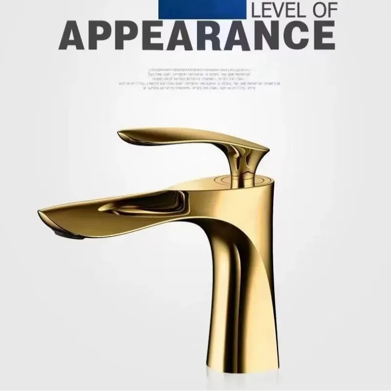 Golden Maple Leaf Single Hole Faucet Basin Faucet For Hot And Cold Household Use Raised Washbasin Washbasin Countertop Basin