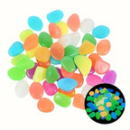 1200pcs Luminous Garden Stones, Vibrant Glowing Plastic Stakes for Pathway, Space & Garden Decor, Metal Art Display Accessories