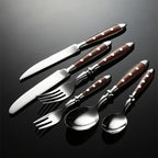 6-piece stainless steel tableware set, including knife fork and spoon set, kitchen knife and dining utensils such as steak knife