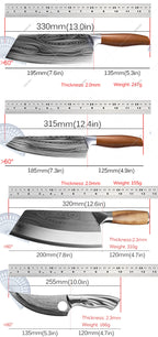 Kitchen Knife Damascus Pattern Japanese Chef Knife Stainless Steel Cleaver Butcher Knife Slicing Chopping Cutter Cooking Tool