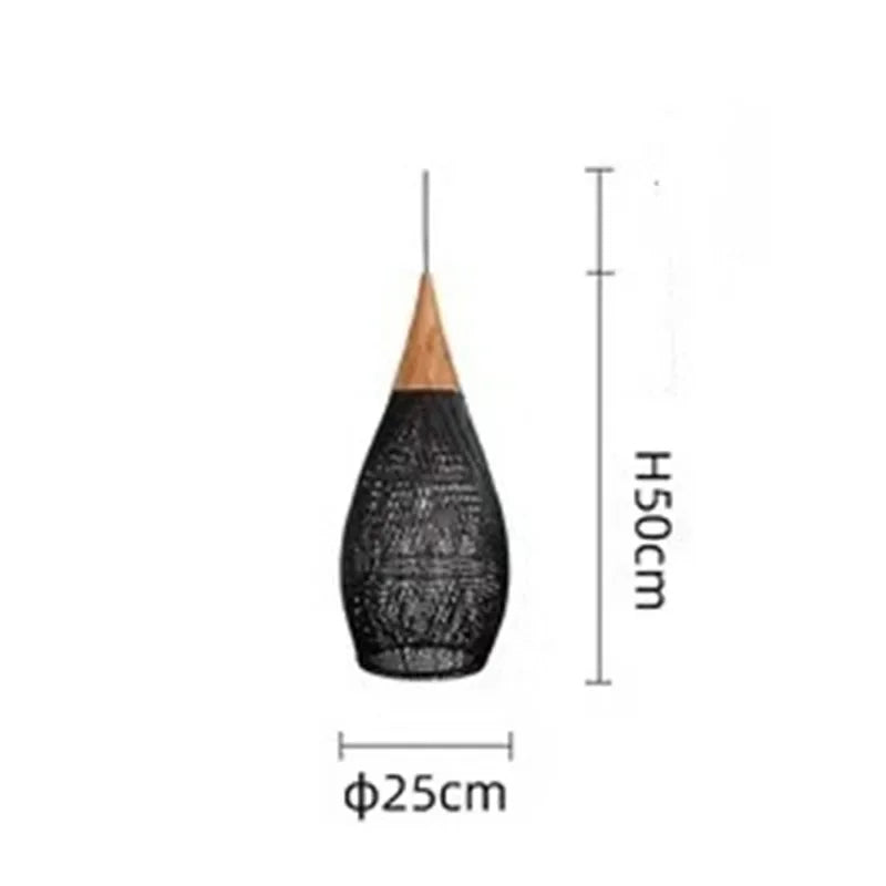 Chinese Retro Handmade Rattan Pendant Light Living Room Hot Pot Restaurant Homestay Zen Decoration Pendant Light