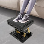 Bymaocar Black Ergonomic Foldable Footstool,Portable Footrest W/ Angle Adjustment Function,176.3lbs Load Bearing Forcars,trains