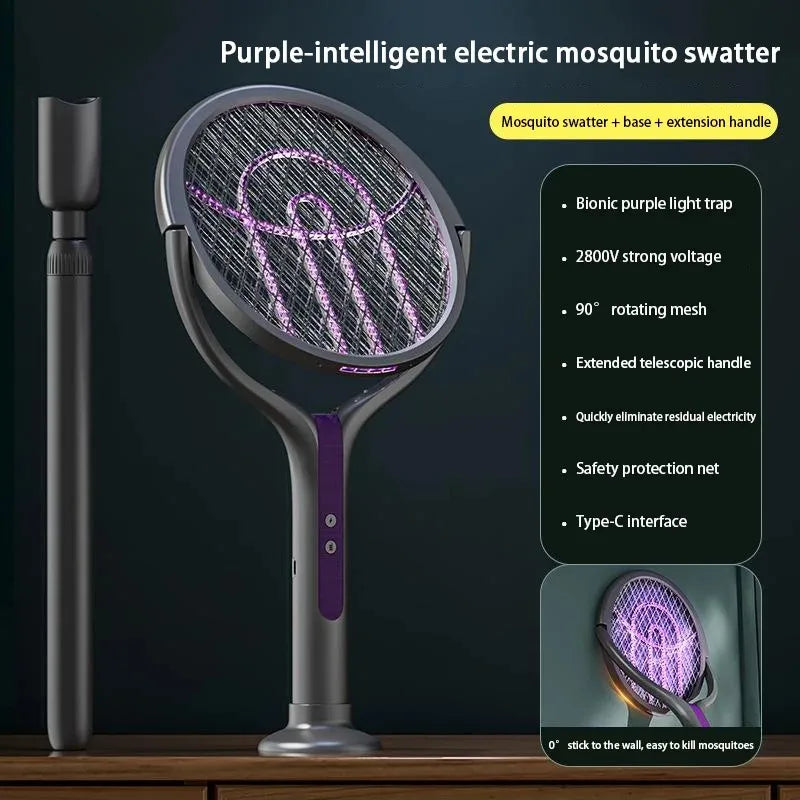 2 in 1 Household Retractable Electric Mosquito Swatter Outdoor Mosquit