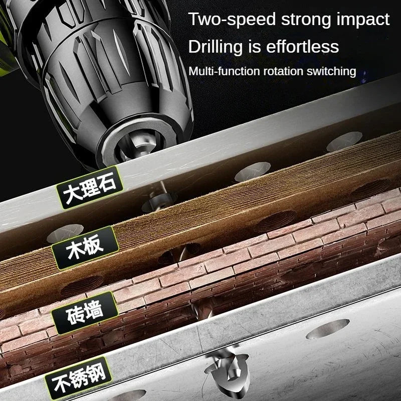 16.8V Cordless electric drill 650W high-power electric drill lithium battery 120N.m torque electric screwdriver electric tool