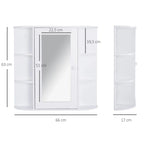 Homcom Bathroom Cabinet with Mirror with 1 Door 2 Interior Shelves 66X17X63 cm