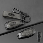 Leather Car Key Case Full Cover for Ford Focus 3 4 ST Mondeo MK3 MK4 Fiesta Fusion Kuga 2013 2014 2015 2017 Keychain Accessories