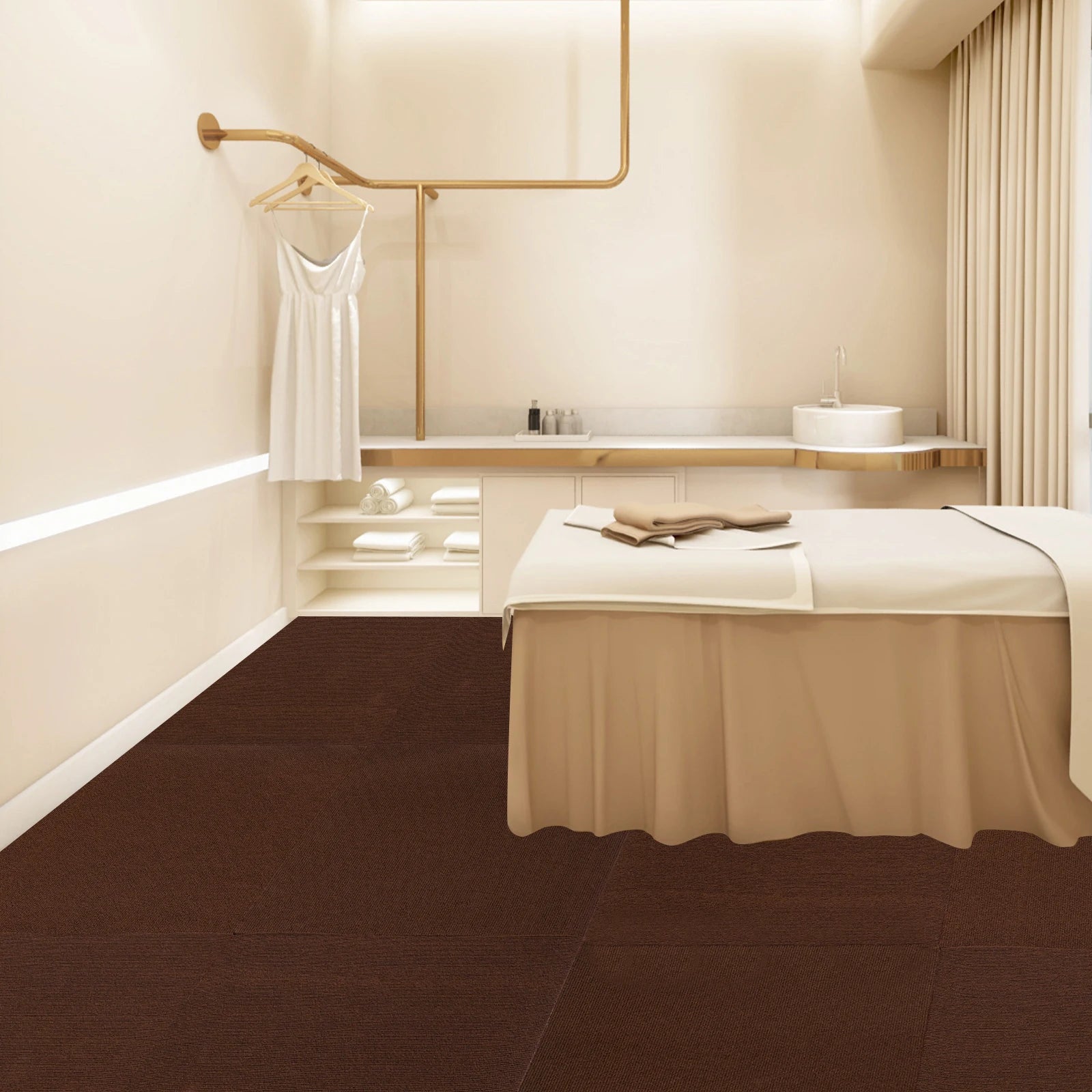 15 PCs Home Carpet Tiles Peel and Stick Carpet Tile Wrinkle Resistance for Living Rooms/Bedrooms/Attics/Balconies/Studies