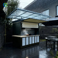 Customized Stainless Steel Outdoor Kitchen Cabinets Modern Kitchen With Stove BBQ Grill Set For Family Gathering And Event Use