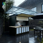 Customized Stainless Steel Outdoor Kitchen Cabinets Modern Kitchen With Stove BBQ Grill Set For Family Gathering And Event Use