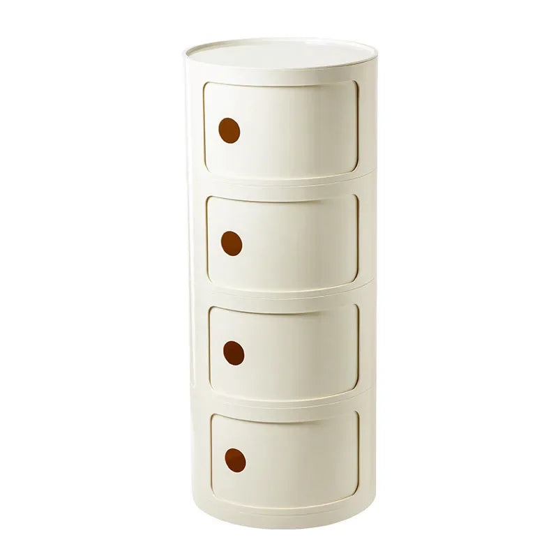 Creative Bedroom Bedside Table Modern Minimalist Round Storage Small Cabinet Large Capacity Plastic Side Cabinet
