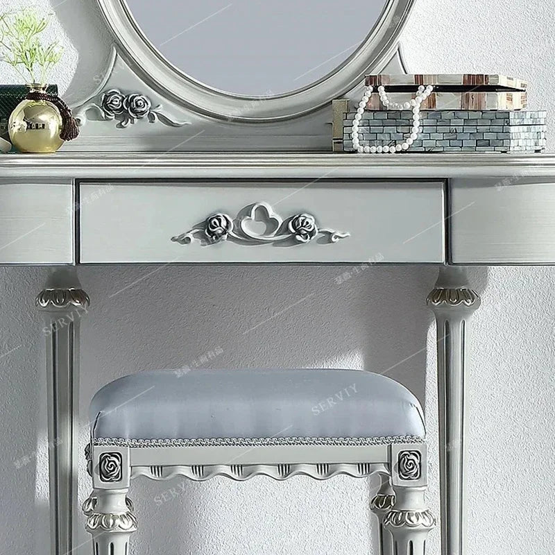 Salon Mirror Vanity Table Minimalist Aesthetic Beauty Bedroom Dresser Organizer Space Saving Nordic Vestidores Trendy Furniture