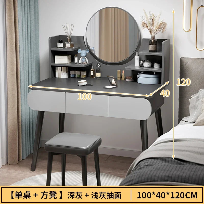 Black Girls Makeup Vanity Table Dresser Stand Drawers Storage Makeup Table Bedroom Desk Coiffeuse De Chambre Home Furniture