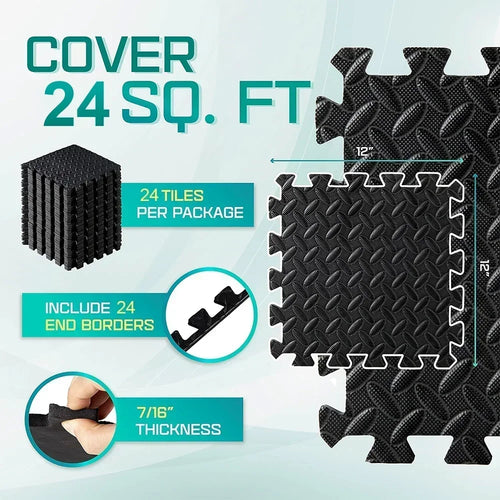 EVA Foam Interlocking Floor Mats - Anti-Slip Home/Gym Puzzle Mats