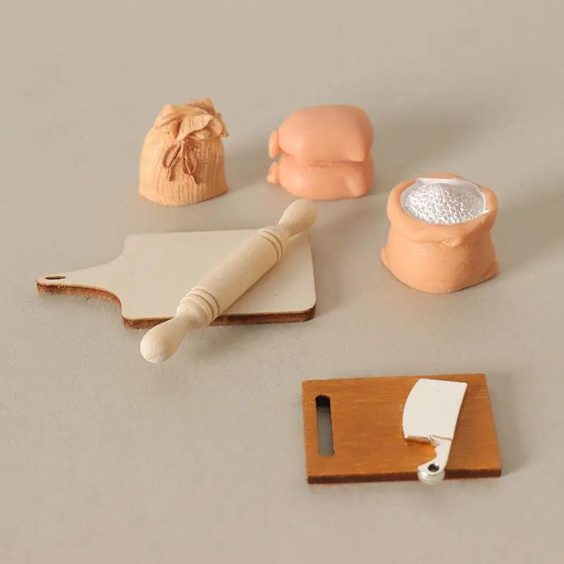 1 Set Doll Kitchen Cookware Baking Supplies Decor Toy 1/12 Dollhouse Mini Kitchenware Kit Model Micro Scene Construction Props