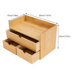 Desk Organizer Mini Bamboo Desk Organizer Drawer Desktop Storage Organizer for Office Home Toiletries, No Assembly Required