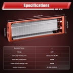 2Pcs 2000W Infrared Paint Curing Lamp for Drying Hot Paint Dryer Heati