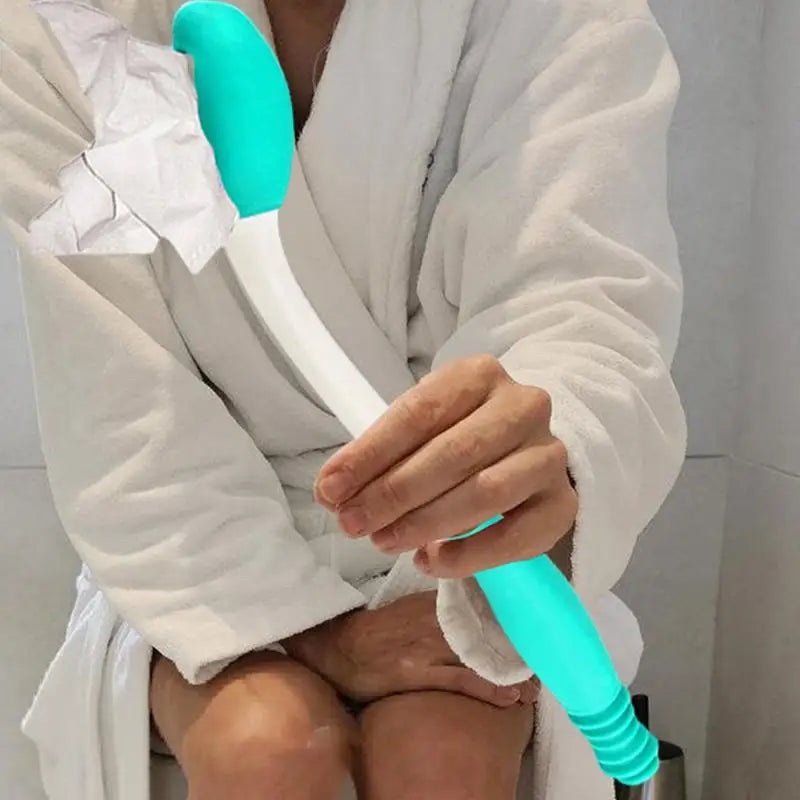 Long Reach Personal Wiping Aid Sturdy Comfort Butt Wiper Tools Flexible Daily Living Toilet Tissue Aids Streamlined Personal