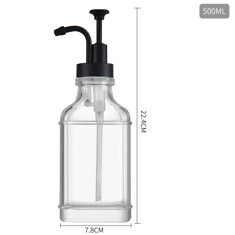 Soap Pump Dispenser Glass Bottle Bathroom Gel Liquid and Shampoo Dispenser Square Glass Bottles with Pumps Soap Container