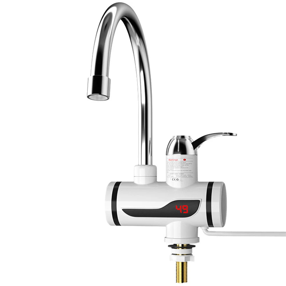 Electric Hot Water Heater Faucet 3000W Hot Cold Mixer Tap 360 Degree Rotation Tankless Water Heater Digital for Kitchen Bathroom