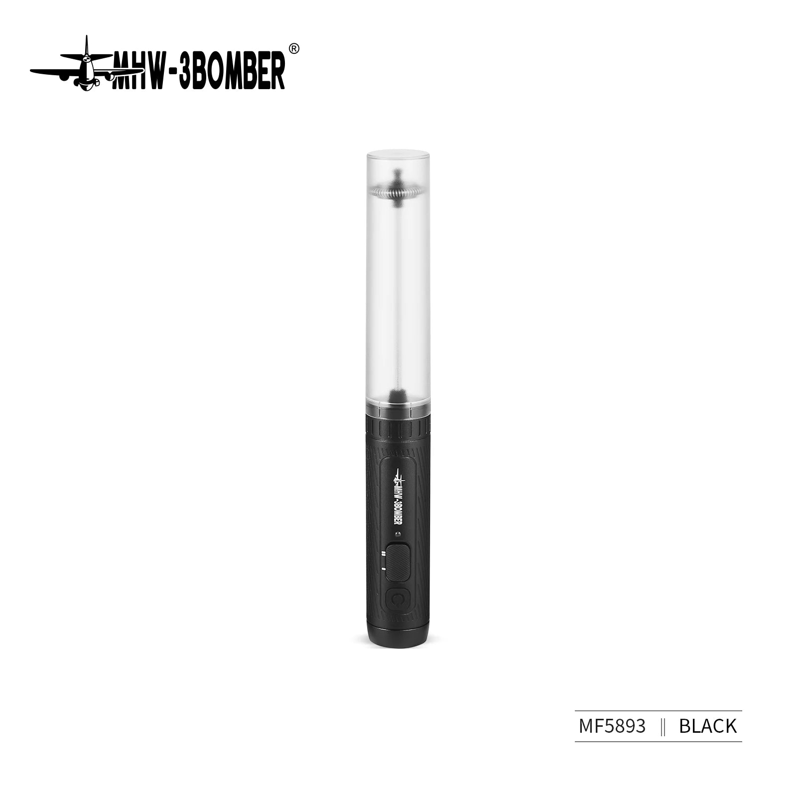 MHW-3BOMBER Rechargeable Milk Frother Pitcher Handheld Electric Foam Maker Stainless Steel Whisk Foamer for Espresso Latte Tool