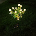 1/2/3/4pc 11-Flower Solar LED Gardenia Lights Outdoor Garden Decor Automatic Light Sensor for Patio Lawn Yard Solar Garden Light