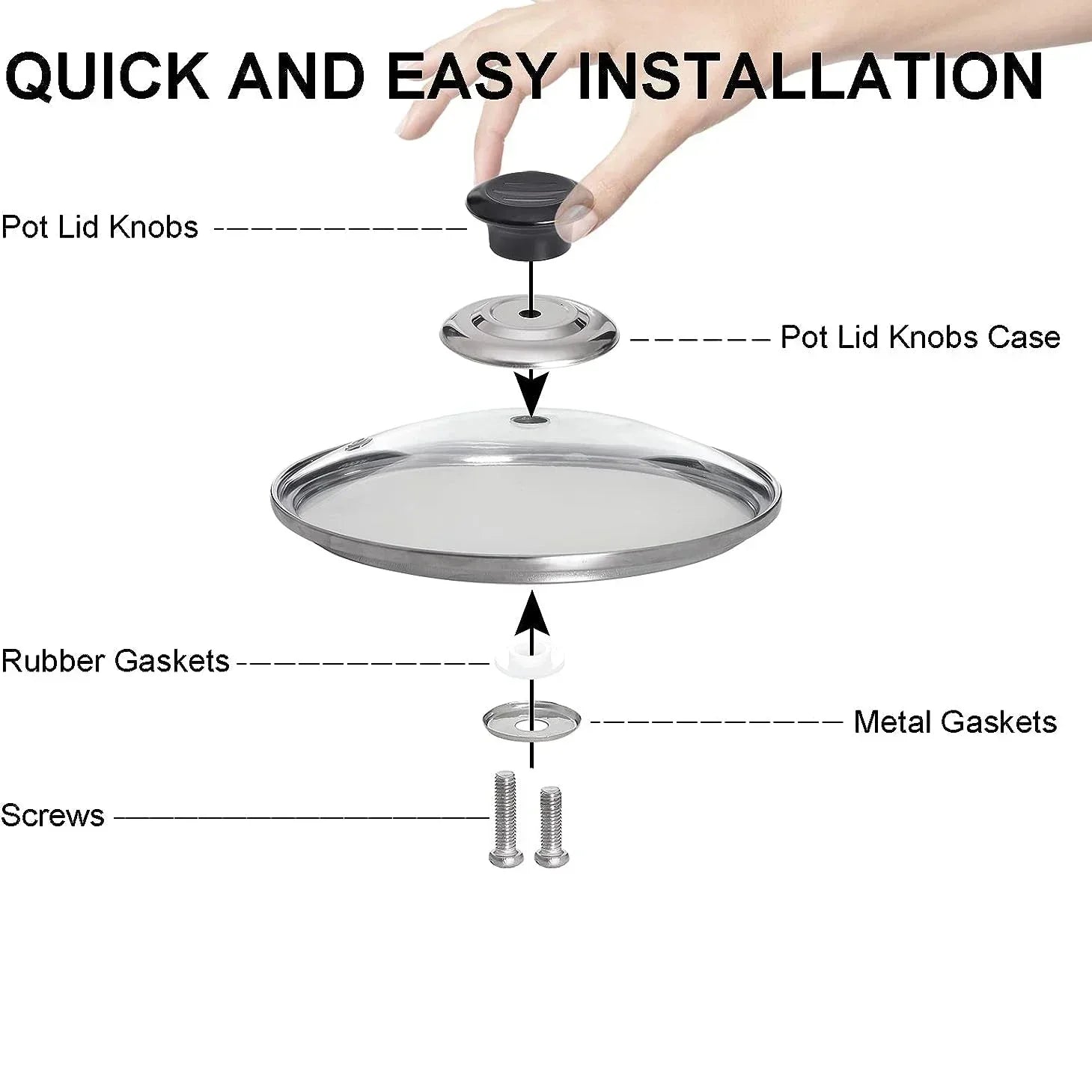 Anti-slip Kitchen Pot Lid Knob Handle Tool, Heat Resistant Cookware Accessories for Stove Top Pan, Utensil Set for Home