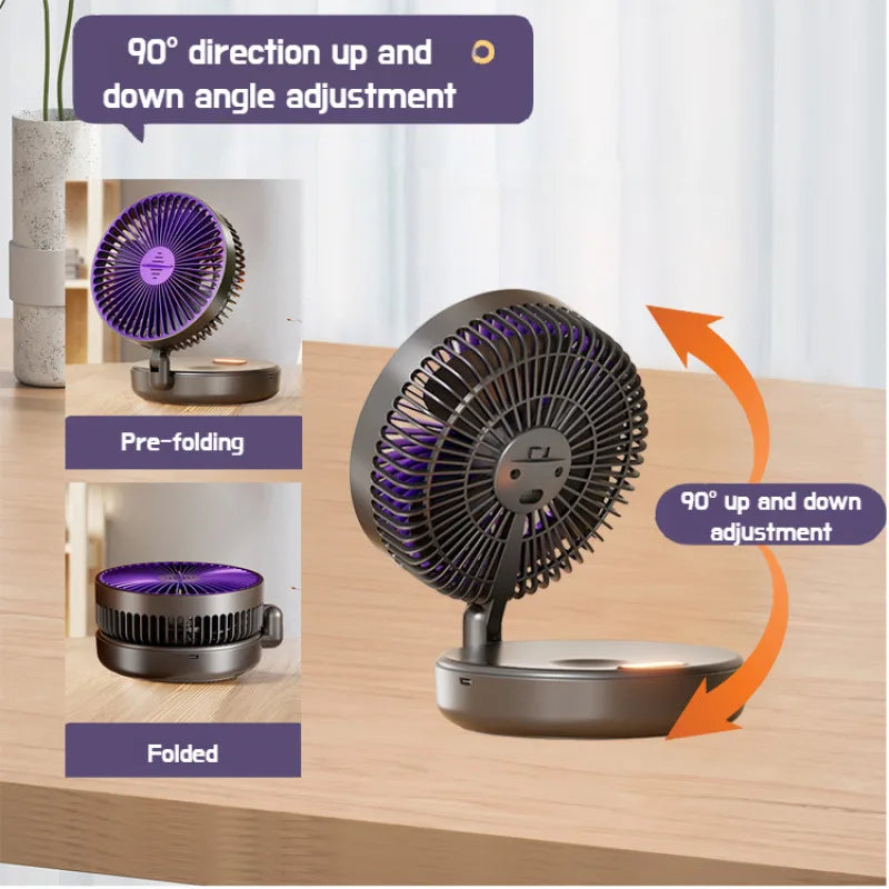 2024 New 3IN1 5000mAh Rechargeable Portable Desktop Fan Wall Mounted F