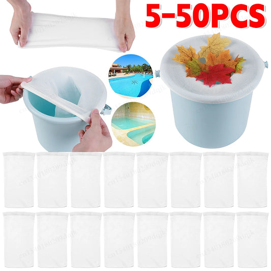 5-50Pcs Filter Storage Pool Skimmer Socks Elastic Nylon Swimming Pool Filter Socks for Baskets Skimmers Ground Pool Supply
