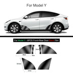 Black TPU Car Body Protective Film Invisible For Tesla Model 3/Y 2017-2025 Front Rear Door Extended Transparent Car Clothing Set
