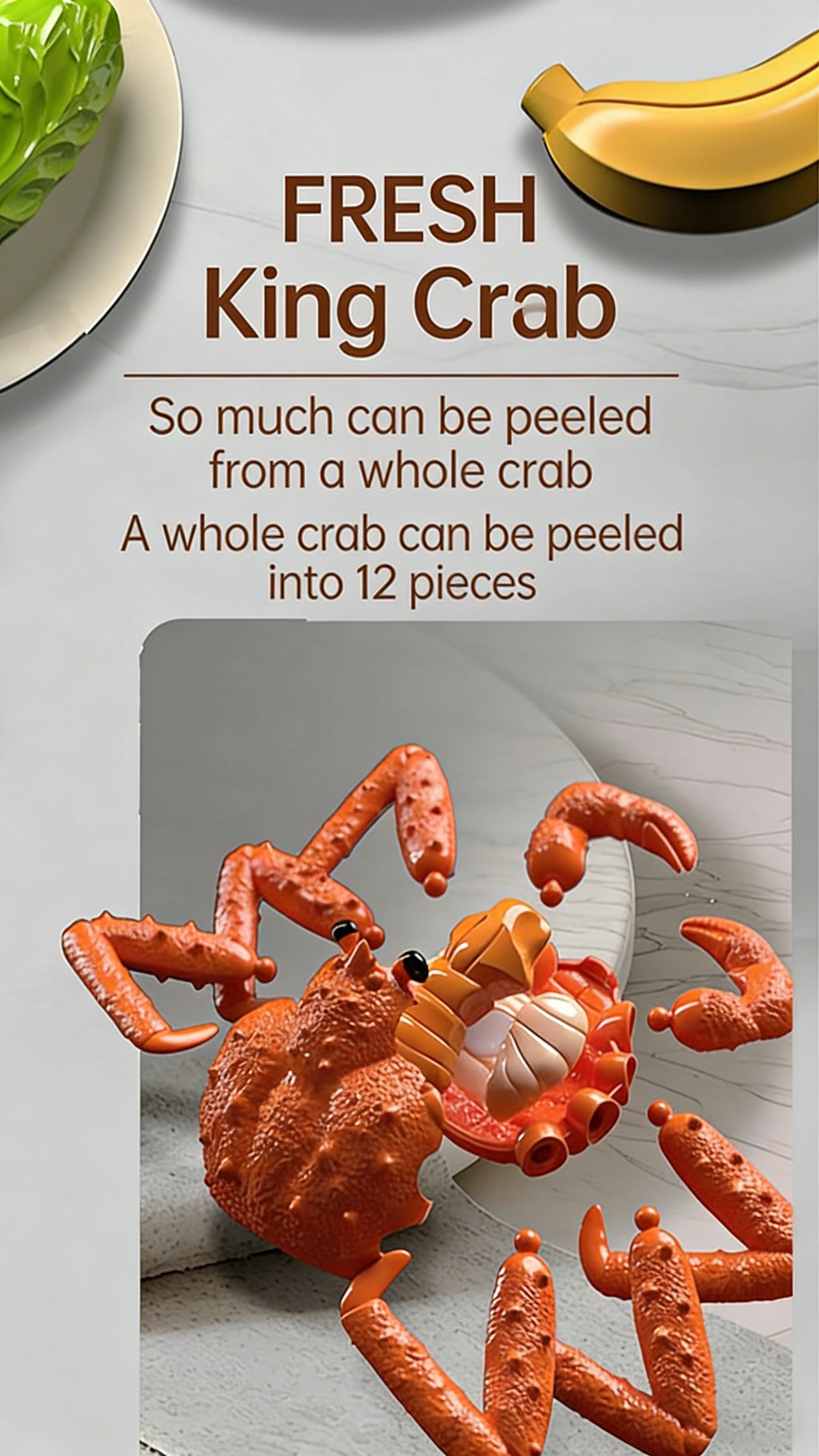 Kids Kitchen Toy Set Simulated Big Size Lobster Crab Fish Chicken Fun Cutting Food DIY Assembly Model Accessories Birthday Gifts