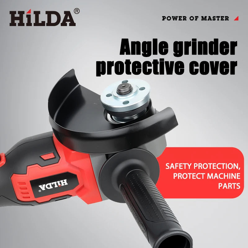 HILDA Brushless Electric Angle Grinder 125mm Cordless Grinder Metal Wood Grinding Polishing Cutting Power Tool For Makita 18V