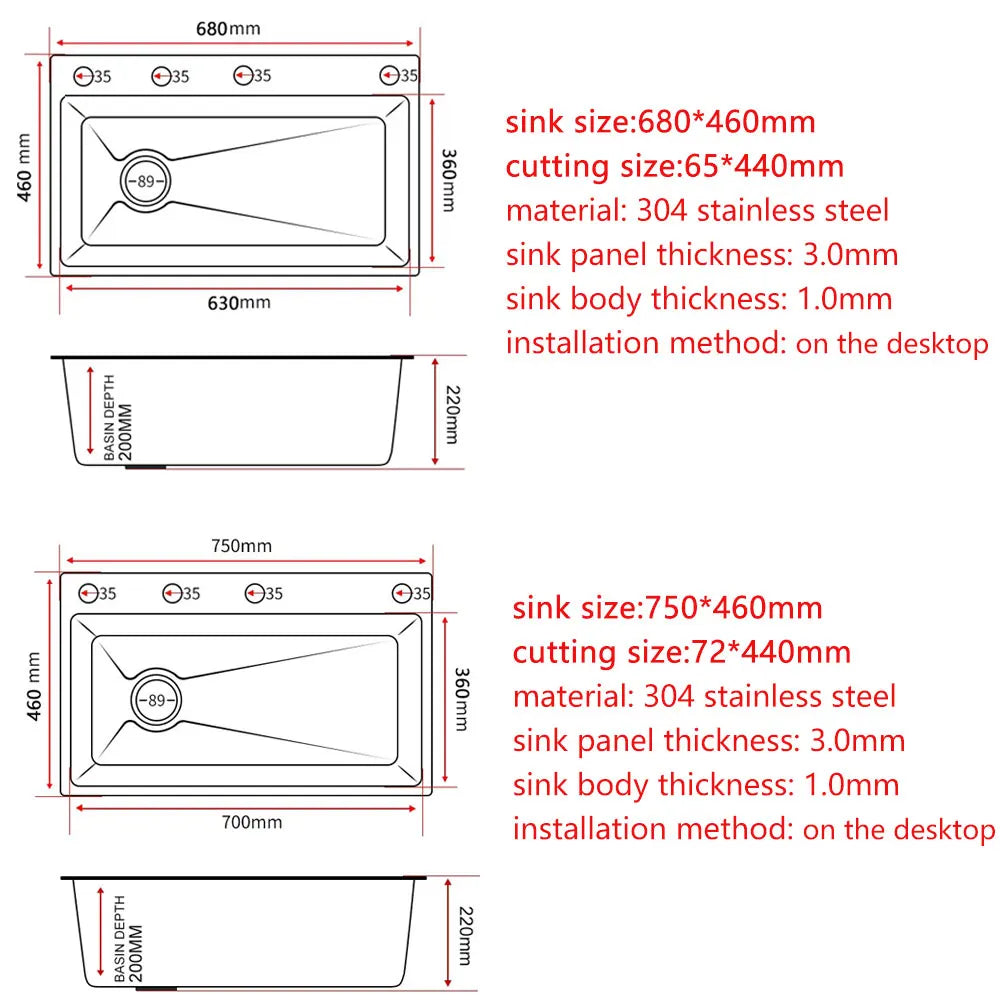 kitchen sink waterfall faucet honeycomb anti-scratch nano technology left drain Stainless Steel sinks 4 function kitchen faucet