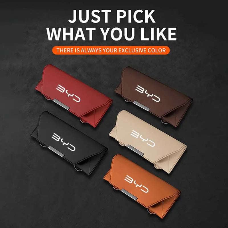 For BYD Seal Seagull Dolphin Sealion 7 6 Atto 3 Song Plus Accessories Car Visor Sunglasses Glasses Holder Glasses Case Clip Box