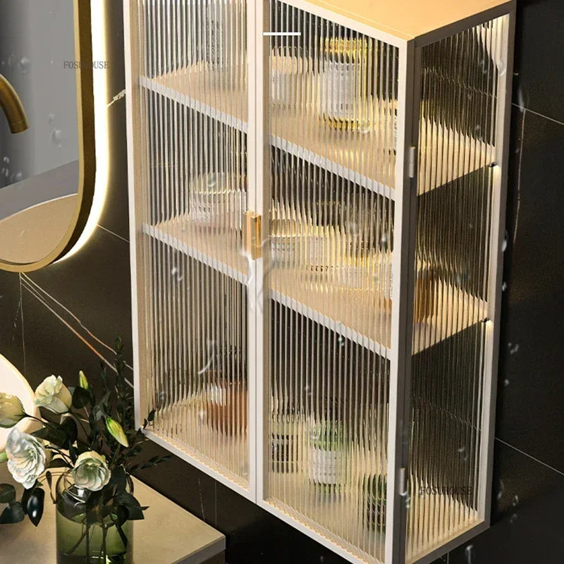Japanese Acrylic Bathroom Cabinet Wall-mounted Mirror Box Transparent Bathroom Cabinets with Storage Rack Bathroom Furniture